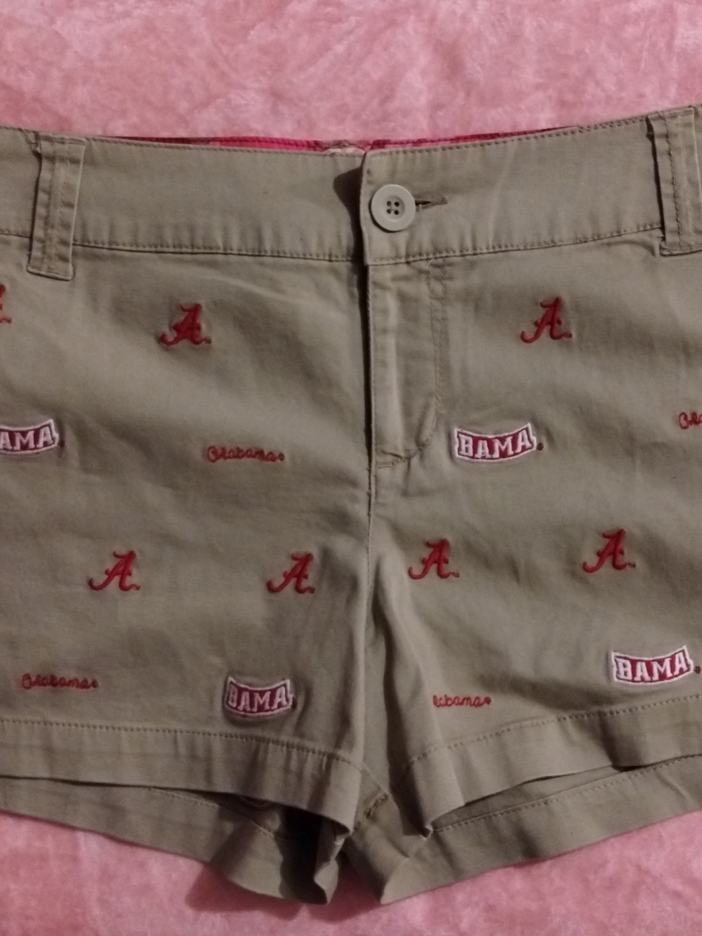 e5 College Classics Alabama Crimson Tide Khaki Shorts With Crimson Alabama